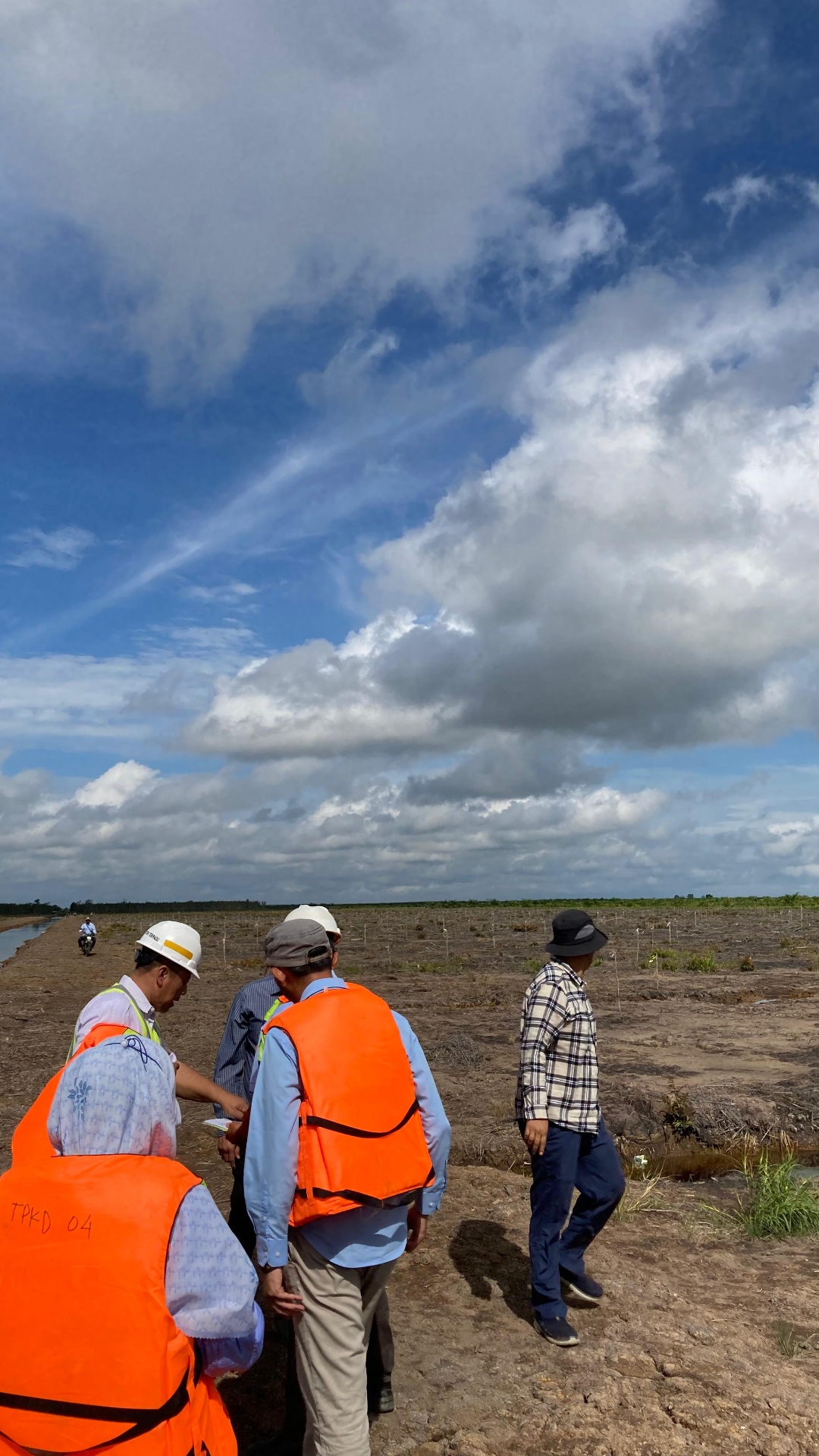 Site development inspection with team